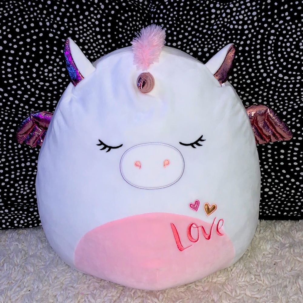 raquel squishmallow 16" white pegacorn valentine’s day 2021 with tag 🦄